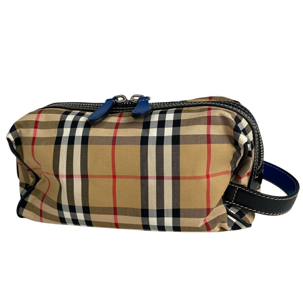 Burberry check clutch bag handbag beige black